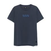 Fendi Labyrint Broderad T-shirt Marinblå Blue, Herr