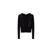 Twinset Spets och Spets Cardigan med Art. 242Tp3193 Black, Dam