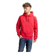 Emporio Armani Röd Chest Logo Hoodie Herr Red, Herr