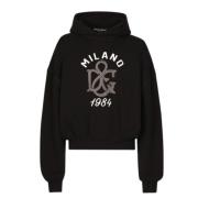 Dolce & Gabbana Logo Hoodie Sweatshirt med Klassisk Stil Black, Herr