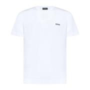 Ermenegildo Zegna Vit Bomull Crew Neck T-shirt White, Herr