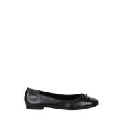 Tory Burch Ballettflats med rosett och cap toe Black, Dam