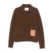 Philippe Model Brun Ullblandad Ribbstickad Jacka Brown, Herr