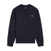 Fred Perry Blå Crew-neck Sweatshirt Aw24 Bomullsblandning Blue, Herr