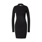 Calvin Klein Jeans Milano Jersey Klänning med Turtleneck Black, Dam