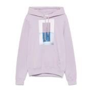 Lanvin Lila Bomull Jersey Hoodie Tröja Purple, Herr