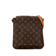 Louis Vuitton Vintage Pre-owned Canvas axelremsvskor Brown, Dam