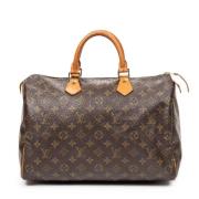 Louis Vuitton Vintage Pre-owned Belagd canvas handvskor Brown, Dam