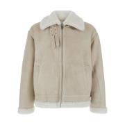 Arma Front Zip Montone Coat Beige, Herr