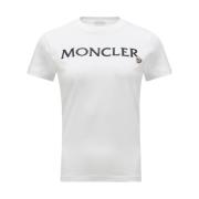 Moncler Broderad Logotyp T-shirt Vit White, Dam