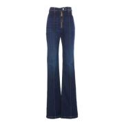 Elisabetta Franchi Utställda Denim Jeans Blue, Dam