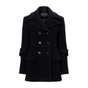 Proenza Schouler Eco Double Face Wool Coat Black, Dam