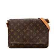 Louis Vuitton Vintage Pre-owned Canvas axelremsvskor Brown, Dam