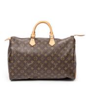 Louis Vuitton Vintage Pre-owned Belagd canvas handvskor Brown, Dam