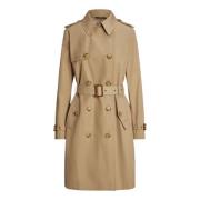 Ralph Lauren Klassisk Beige Trenchcoat Beige, Dam