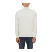 Paolo Pecora Ull Turtleneck Tröja White, Herr