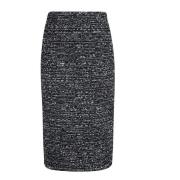 Alberta Ferretti Svart Tweed Pennkjol Hög Midja Gray, Dam