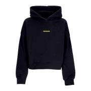 Propaganda Svart/Gul Cropped Hoodie med Ormtryck Black, Dam