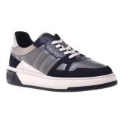 Baldinini Trainers in grey and blue leather and suede Multicolor, Herr