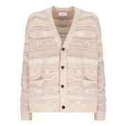 Laneus Cardigan Fantasia Jacquard Beige, Herr