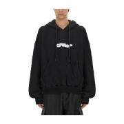 Off White Logo Oversize Bomulls Sweatshirt Black, Herr