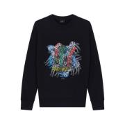 PS By Paul Smith Kaleidoscope Sweatshirt Stiligt Design Blue, Herr