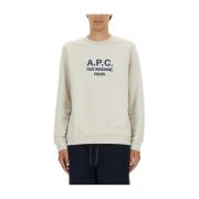 A.p.c. Bomullsweatshirt tillverkad i Portugal Beige, Herr