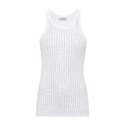 The Attico Vit Strassdetalj Bomull T-shirt White, Dam