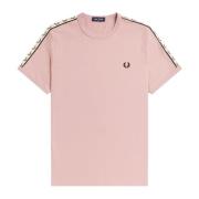 Fred Perry Ringer T-shirt Dusty Rose Svart Pink, Herr