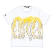 Octopus Vit T-shirt med bläckfisktryck för män White, Herr