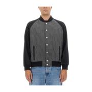 Balmain Logo Bomberjacka, Regular Fit, 100% Bomull Black, Herr