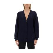 Jil Sander Ull Cardigan Regular Fit Tillverkad i Italien Blue, Dam