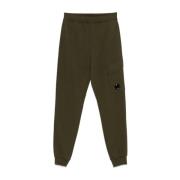 C.p. Company Diagonal Raised Fleece Cargo Sweatpants Green, Herr