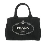 Prada Vintage Pre-owned Canvas prada-vskor Black, Dam