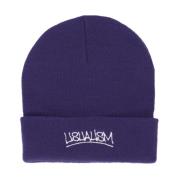 Usual Lila Beanie Mössa med Broderad Logotyp Purple, Herr