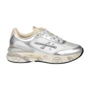 Premiata Tidlösa Tränare Sneakers Läder Vit Canvas White, Dam