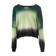 Crush Grön Dip Dye V-ringad Jersey Topp Multicolor, Dam