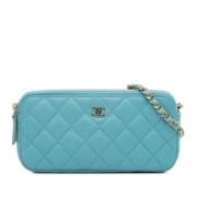 Chanel Vintage Pre-owned Laeder crossbodyvskor Blue, Dam