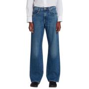 7 For All Mankind Hög Midja Rak Jeans Blue, Dam