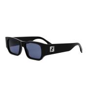 Fendi Stiliga solglasögon med blå linser Black, Unisex