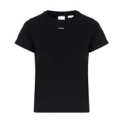 Pinko Svart Basic T-shirt Black, Dam