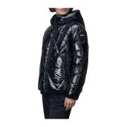 Blauer Blank Parka med Hög Krage Black, Dam