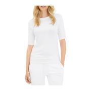 Juvia Klassisk Rund Hals Bomull T-shirt White, Dam