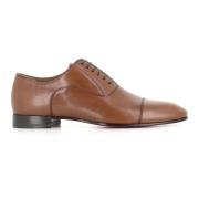 Christian Louboutin Tobacco Oxford Platta Skor Brown, Herr