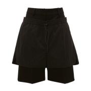 JW Anderson Svarta Dubbel Snörade Shorts Black, Dam