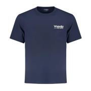 Wrangler Blå Kortärmad Logo Tee T-shirt Blue, Herr