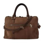 Dolce & Gabbana Brun läder rese messenger väska Brown, Herr