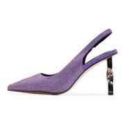 Cesare Gaspari Stiletto High Heeled Pumps - Violet Purple, Dam