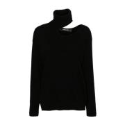 Federica Tosi Svart Cashmere Tröja med Cut Out Black, Dam