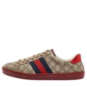 Gucci Vintage Pre-owned Belagd canvas sneakers Beige, Herr